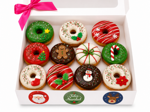 3 Caja de Donitas Navideñas