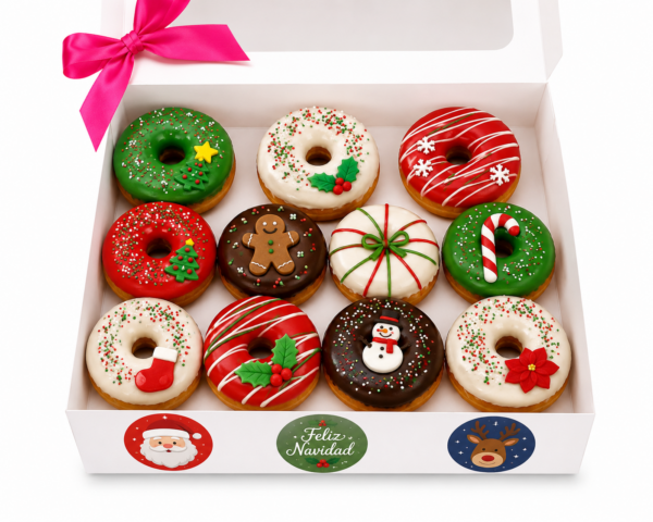 3 Caja de Donitas Navideñas