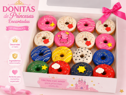 4 Caja de Donitas Princesas Encantadas